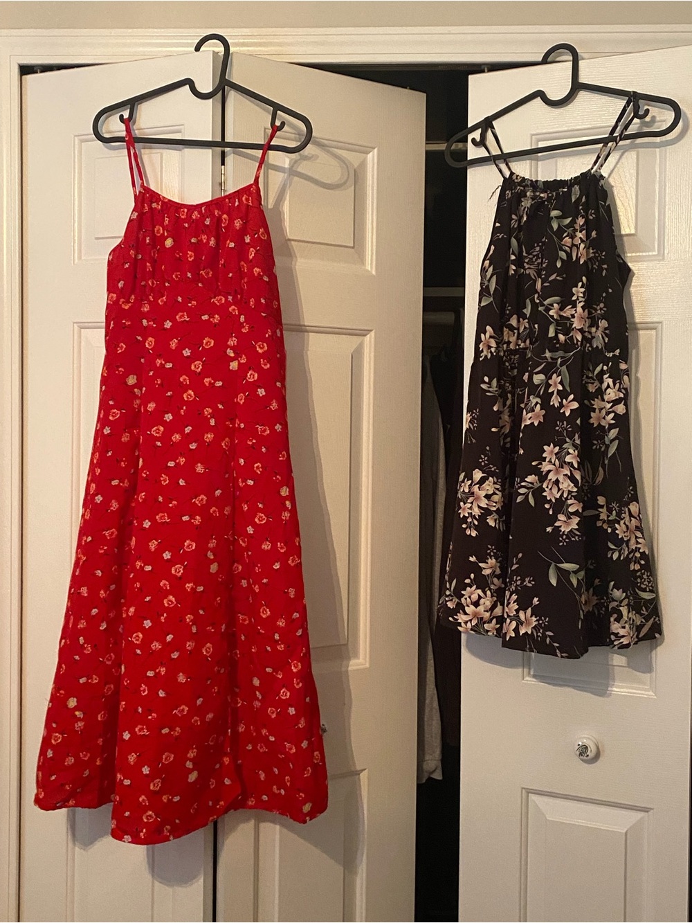 Amazon Red Floral Spaghetti-Maxi Dress